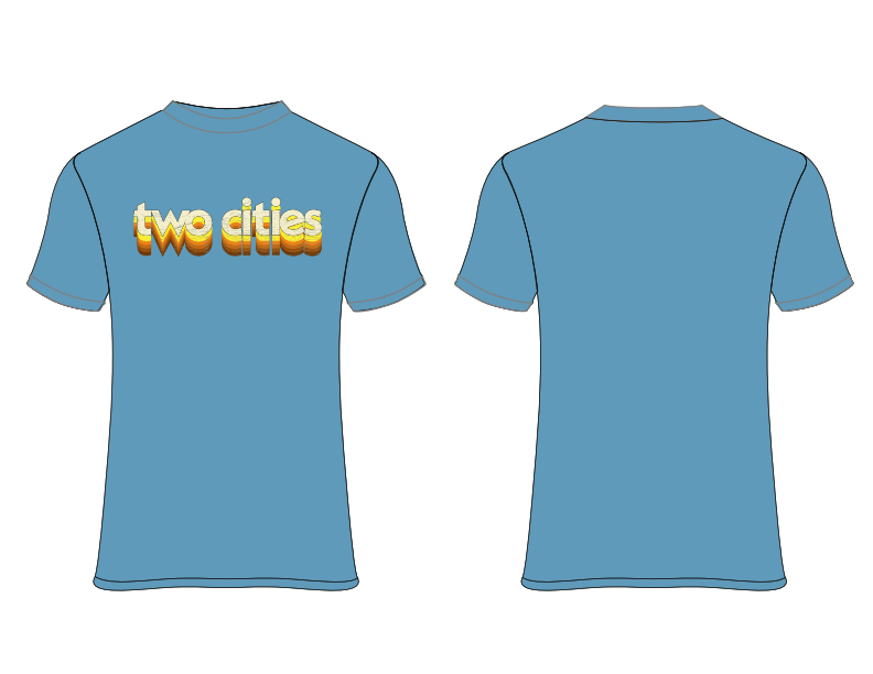 Blue Retro Two Cities Marathon Tee